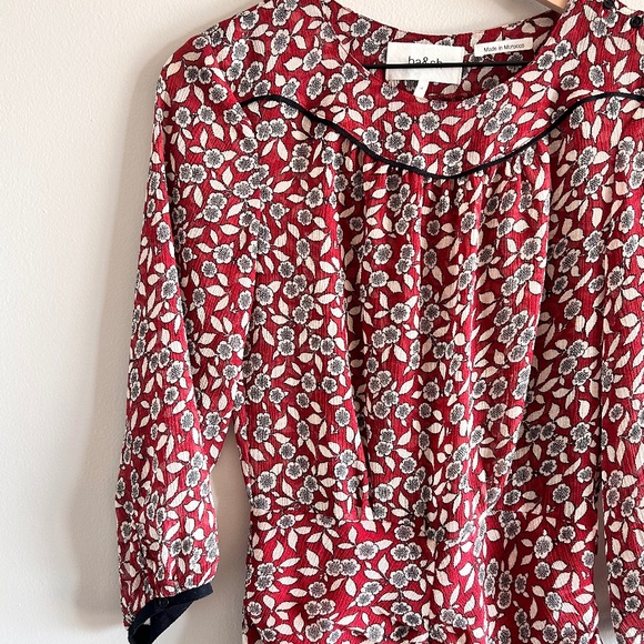 BA&SH Billy Ruched Floral Dress | Bordeaux | Size US 6 | Good Condition 🌸💕 - Picture 4 of 16